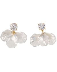 Self-Portrait - Crystal Petal Earrings - Lyst