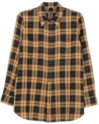 Pinko - Rhinestone-Embellished Checked Shirt - Lyst