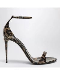 Dolce & Gabbana - Dolce & Gabbana Keira Leopardprint Leather Sandals - Lyst
