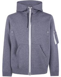 Sacai - Cotton Cashmere Knit Hoodie - Lyst