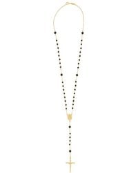 Dolce & Gabbana - Rosary Necklace Brass And Natural Stone Necklaces - Lyst
