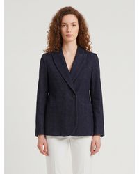 SUTTON NEW YORK - Velvet Double-Breasted Jacket - Lyst