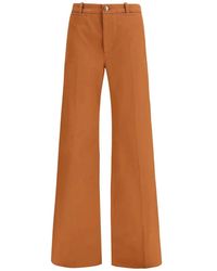 Chloé - High Waisted Flared Leg Trousers - Lyst