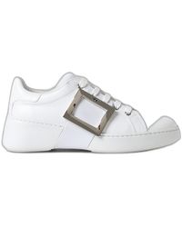 Roger Vivier - Leather Lace Up Sneakers - Lyst