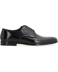 Dolce & Gabbana - Derby Shoes In Black Leather - Lyst