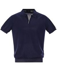 Fay - Cotton Buttonless Polo Shirt - Lyst
