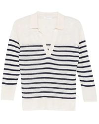 Majestic - Oversized Linen 100 Stripes Polo Shirt - Lyst