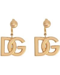 Dolce & Gabbana - Dolce & Gabbana Golden-Tone Dg Earrings - Lyst