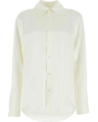 Bottega Veneta - Ivory Satin Shirt - Lyst