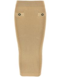 Balmain - Ribbed Midi Skirt - Lyst