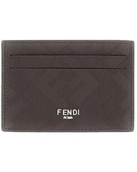 Fendi - Slim Leather Shadow Card Holder - Lyst