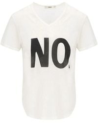 Fendi - Ivory Jersey T-Shirt With We Print - Lyst