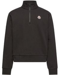 Moncler - Cotton Zip-Up Sweatshirt With Logo - Lyst