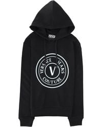 Versace Jeans Couture - Felpa Con Logo E Cappuccio - Lyst