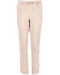 BOSS - Linen Polyester Viscose Elastane Trousers - Lyst