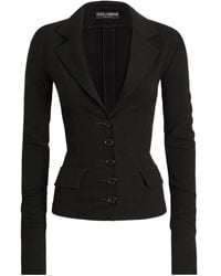 Dolce & Gabbana - Dolce & Gabbana Single-Breasted Wool Canvas Jacket - Lyst