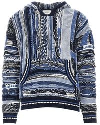 Laneus - Jacquard Knit Hoodie - Lyst