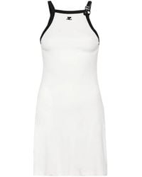 Courreges - Buckle Contrast Short Dress - Lyst