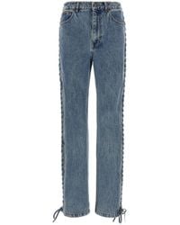 ROTATE BIRGER CHRISTENSEN - 'Laced Straight Leg' Jeans - Lyst