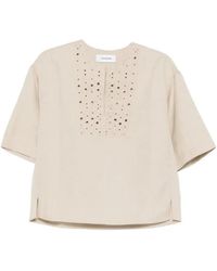 Yves Salomon - Short-Sleeve Top With Cut-Out Detail - Lyst