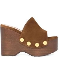 Gianvito Rossi - Suede Leather Wedge Sandals - Lyst
