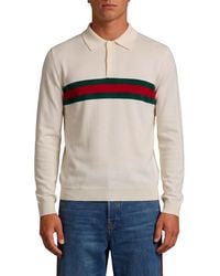 Gucci - Long-Sleeved Polo Shirt With Web - Lyst