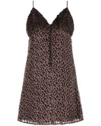 Saint Laurent - Two-Tone Velvet Mini Dress - Lyst