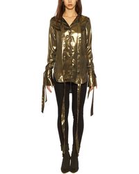Masnada - Lame Shirt With Scarf - Lyst
