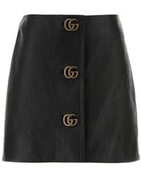 Gucci - Leather Mini Skirt - Lyst