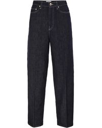 Fabiana Filippi - Wide-Leg Stretch Cotton Denim Jeans With Contrast Stitching - Lyst