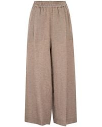 Fabiana Filippi - Linen Wide-Leg Trousers With Elasticated Waist And Monile Detail - Lyst