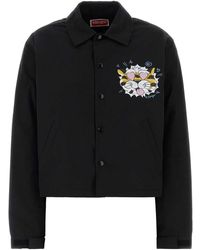 KENZO - Black Cotton Blend Jacket - Lyst