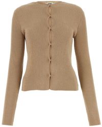 Fendi - Ribbed Cotton Cardigan - Lyst