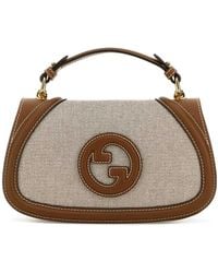 Gucci - Two-Tone Canvas And Leather Blondie Handbag - Lyst