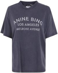 Anine Bing - "Cade" Tee Melrose Stencil - Lyst