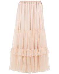 Chloé - Midi Tiered Tulle Skirt - Lyst
