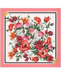 Dolce & Gabbana - Dolce & Gabbana Silk Twill Floral Print Scarf - Lyst