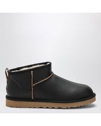 UGG - Classic Ultra Mini Contrast Leather Boots - Lyst