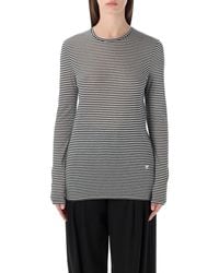 Tom Ford - Striped Long-sleeve Viscose Top - Lyst