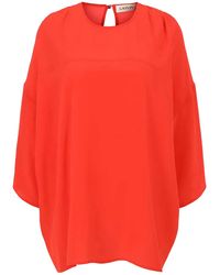 Lanvin - Silk Round Neck Top - Lyst