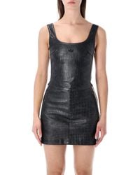 adidas Originals - Fitted Faux Leather Corset - Lyst