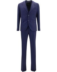 Lardini - Wool Suit With Double-Breasted Jacket And Vest Merino Ovis Aries Suits - Lyst