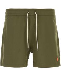 Polo Ralph Lauren - Army Green Stretch Polyester Swimming Shorts - Lyst