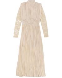 Zimmermann - Pleated Lace Long Sleeve Maxi Dress - Lyst