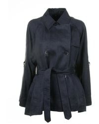 Fay - Double-Breasted Trench Jacket With Belt - Lyst