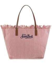 MC2 Saint Barth - City Shopper Bag With Stripes And Embroidered Logo - Lyst