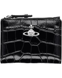 Vivienne Westwood - Slim Flap Crocodileembossed Leather Card Holder - Lyst