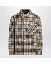 Burberry - Checked Wool Shirt Jacket - Lyst