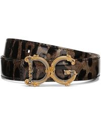 Dolce & Gabbana - Dolce & Gabbana Leopard Print Belt - Lyst
