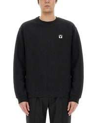 Valentino - Cotton Crewneck Sweatshirt With Chez Patch - Lyst